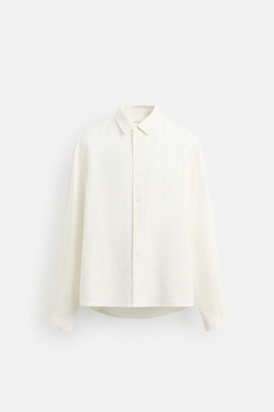پیراهن مردانه زارا RELAXED FIT 100% HEMP SHIRT