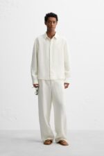 پیراهن مردانه زارا RELAXED FIT 100% HEMP SHIRT