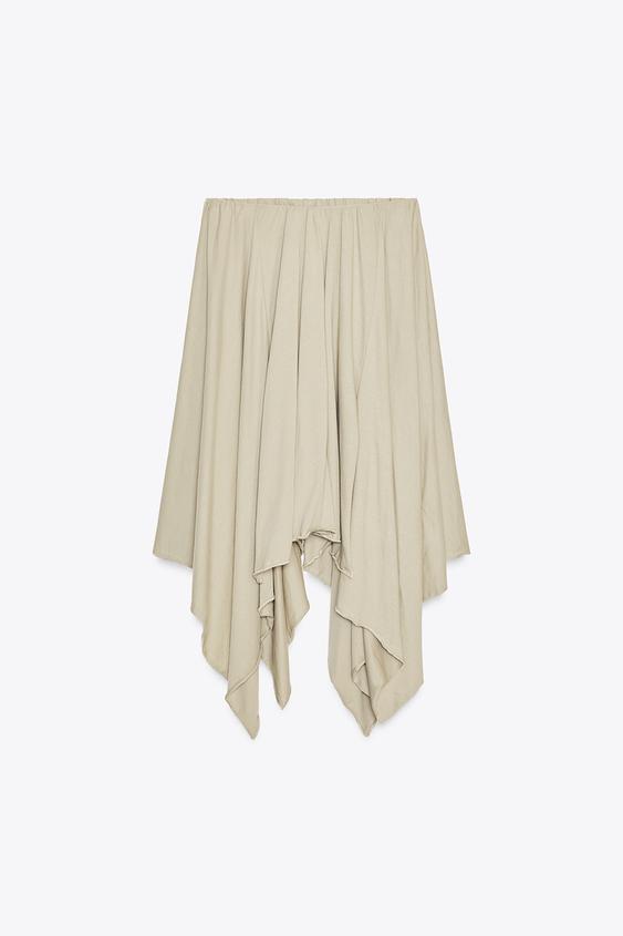 دامن میدی زنانه زارا ASYMMETRIC MIDI SKIRT
