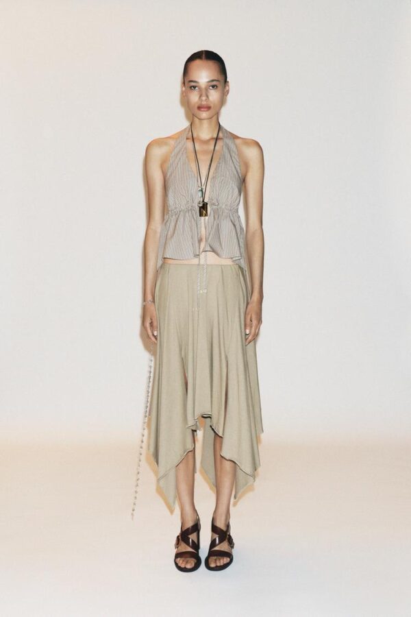 دامن میدی زنانه زارا ASYMMETRIC MIDI SKIRT