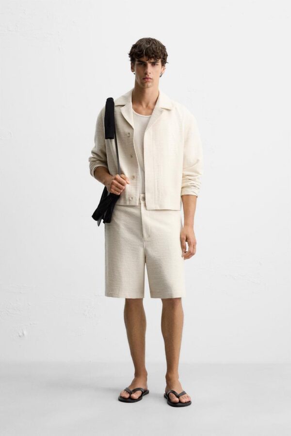 اورشرت مردانه زارا textured overshirt