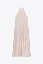 لباس میدی زنانه زارا HALTER FRAYED MIDI DRESS