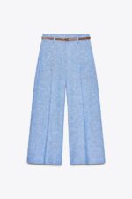 شلوار لینن زنانه زارا LINEN BLEND CULOTTES WITH BELT