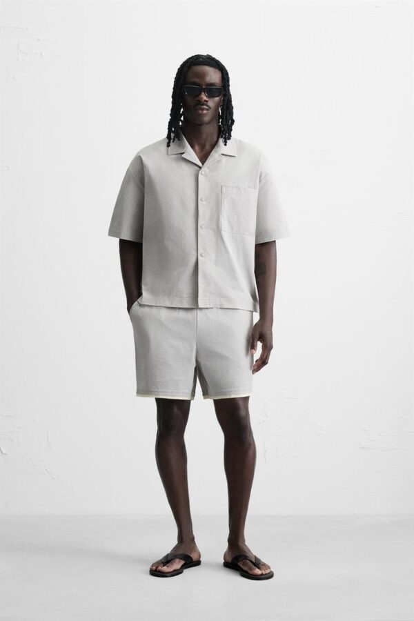 پیراهن مردانه زارا relaxed fit technical shirt