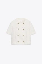 کت آستین کوتاه زنانه زارا SHORT SLEEVE LINEN BLEND BLAZER