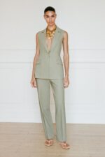 شلوار زنانه زارا STRAIGHT-LEG LINEN BLEND TROUSERS