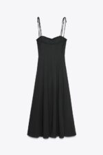لباس میدی زنانه زارا RUFFLE POPLIN MIDI DRESS