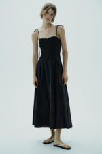 لباس میدی زنانه زارا RUFFLE POPLIN MIDI DRESS