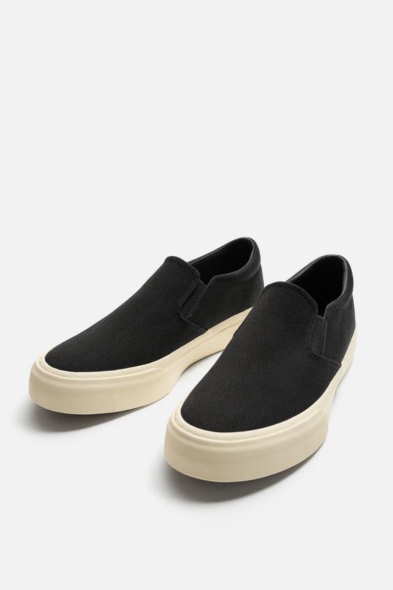 کفش کتونی مردانه زارا FABRIC LACELESS TRAINERS