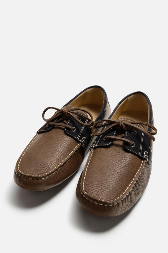 کفش لوفر مردانه زارا CASUAL LEATHER LOAFERS