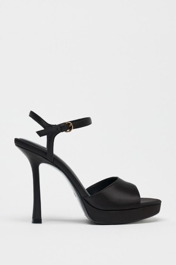 صندل پاشنه دار زنانه زارا satin-effect heeled sandals