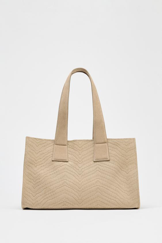 کیف زنانه زارا braided suede shopper
