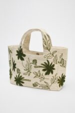 کیف دستی زنانه زارا EMBROIDERED FABRIC TOTE BAG