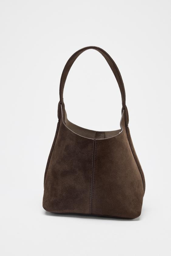 کیف زنانه زارا suede mini bucket bag