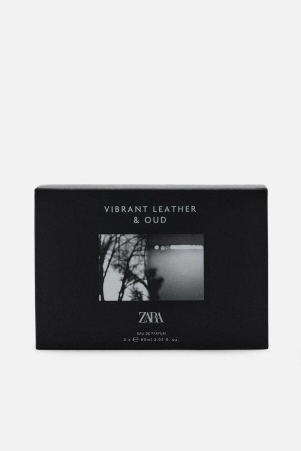 پک عطر مردانه زارا vibrant leather + oud vibrant leather edp 2 x 60 ml
