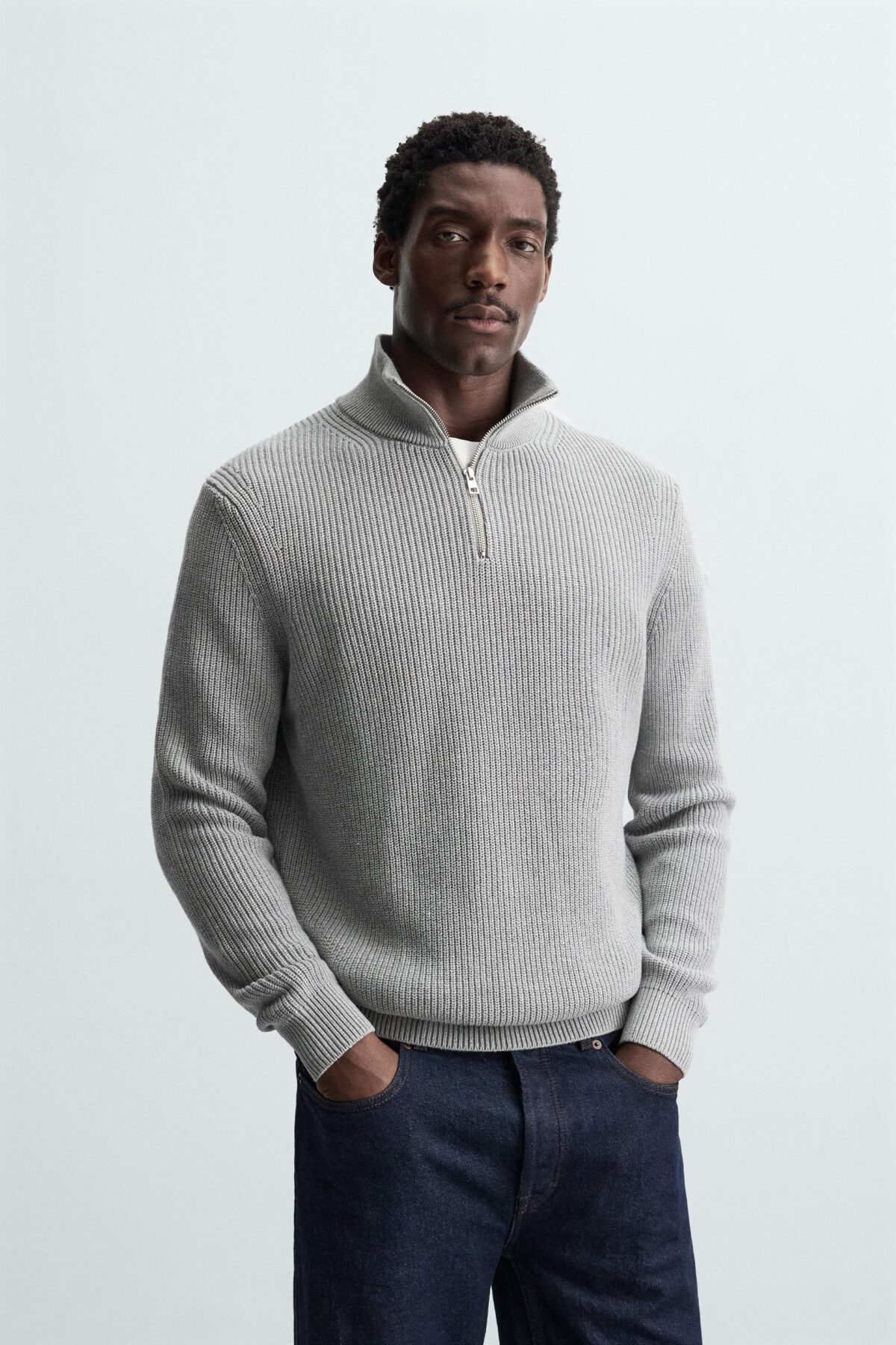 03332300803 a1 scaled ژاکت بافت‌دار purl knit sweater with zip از zara
