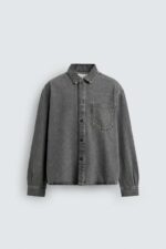 پیراهن جین مردانه زارا BOXY FIT DENIM SHIRT