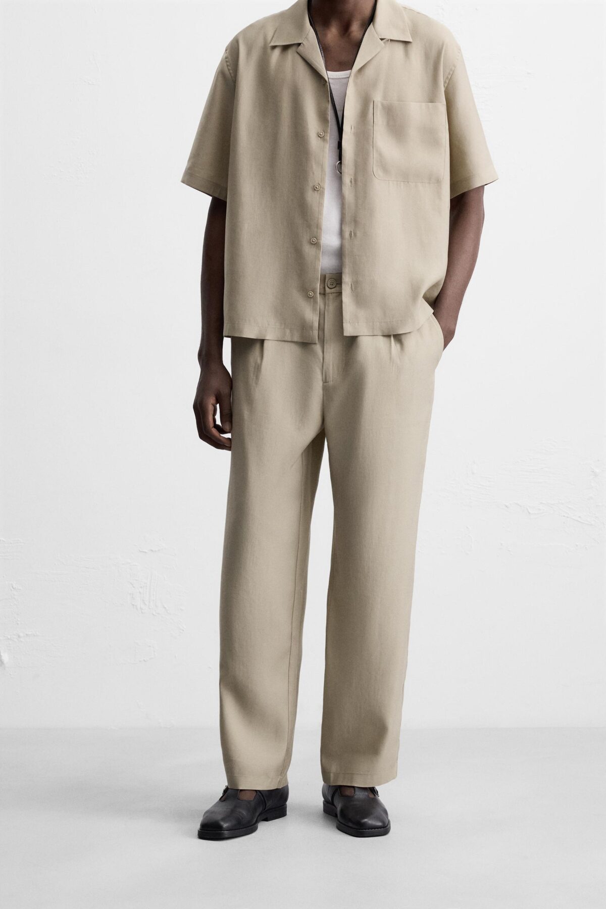 01195326515 a1 scaled شلوار مردانه relaxed fit flowing trousers زارا