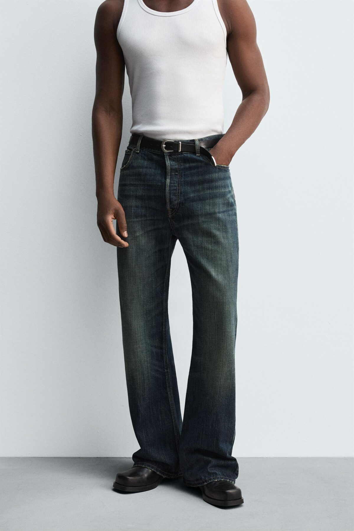 06688321445 a1 scaled شلوار جین مردانه wide bell bottom fit jeans زارا