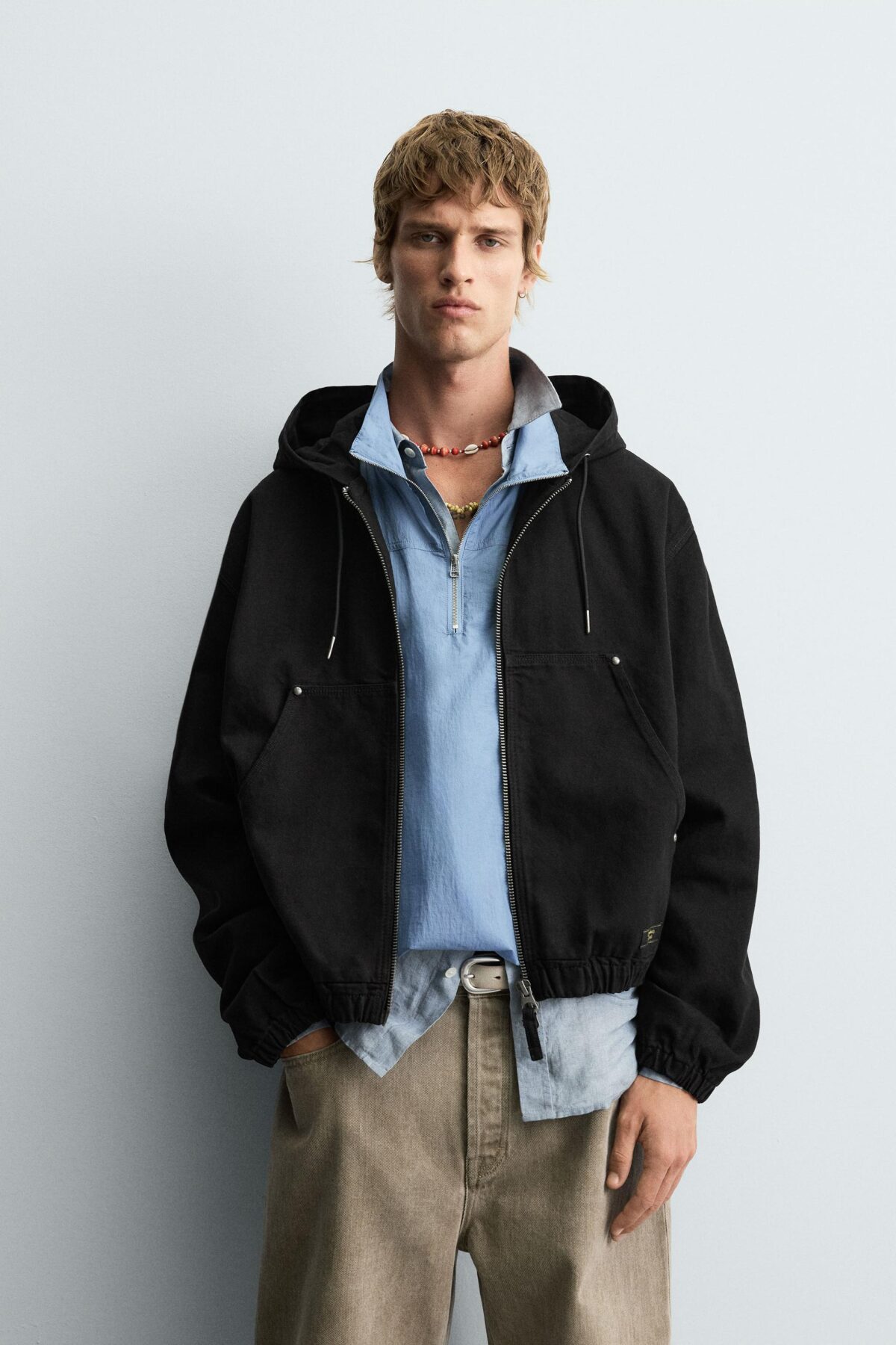 06987310800 a1 scaled ژاکت مردانه «washed hooded jacket» از برند zara