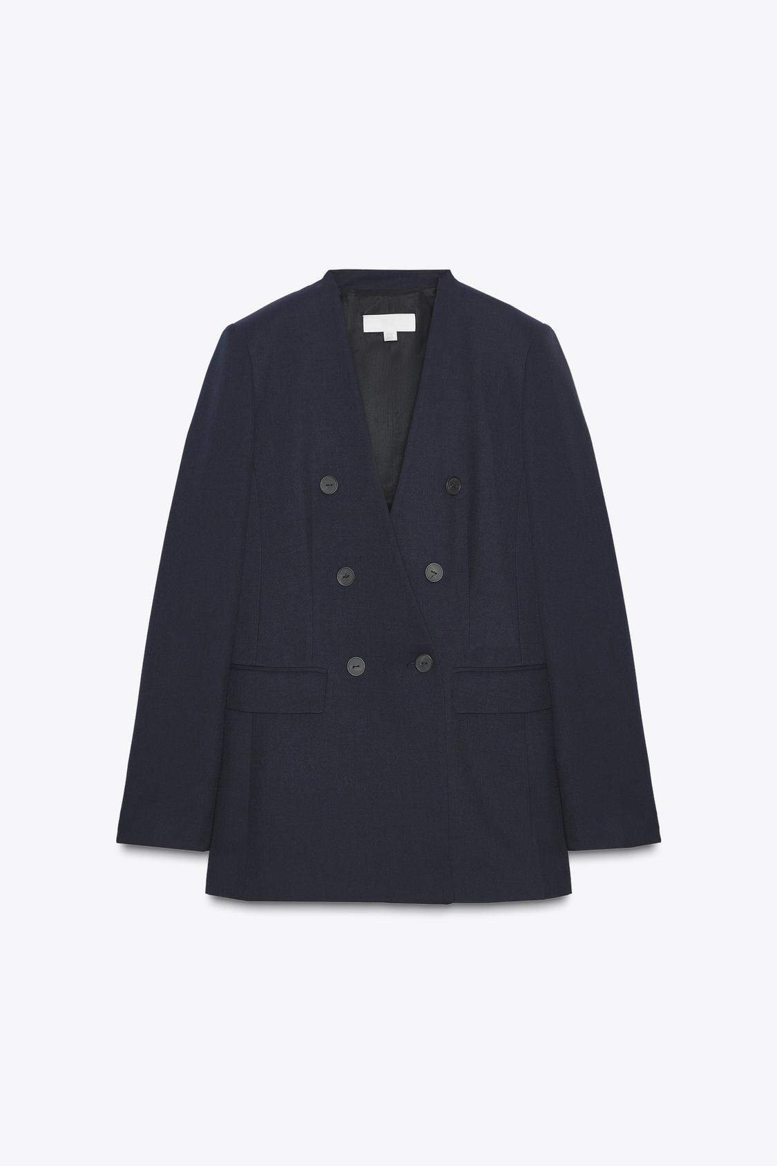 08863557401-E1 08863557401 e1 کت زنانه collarless blazer زارا